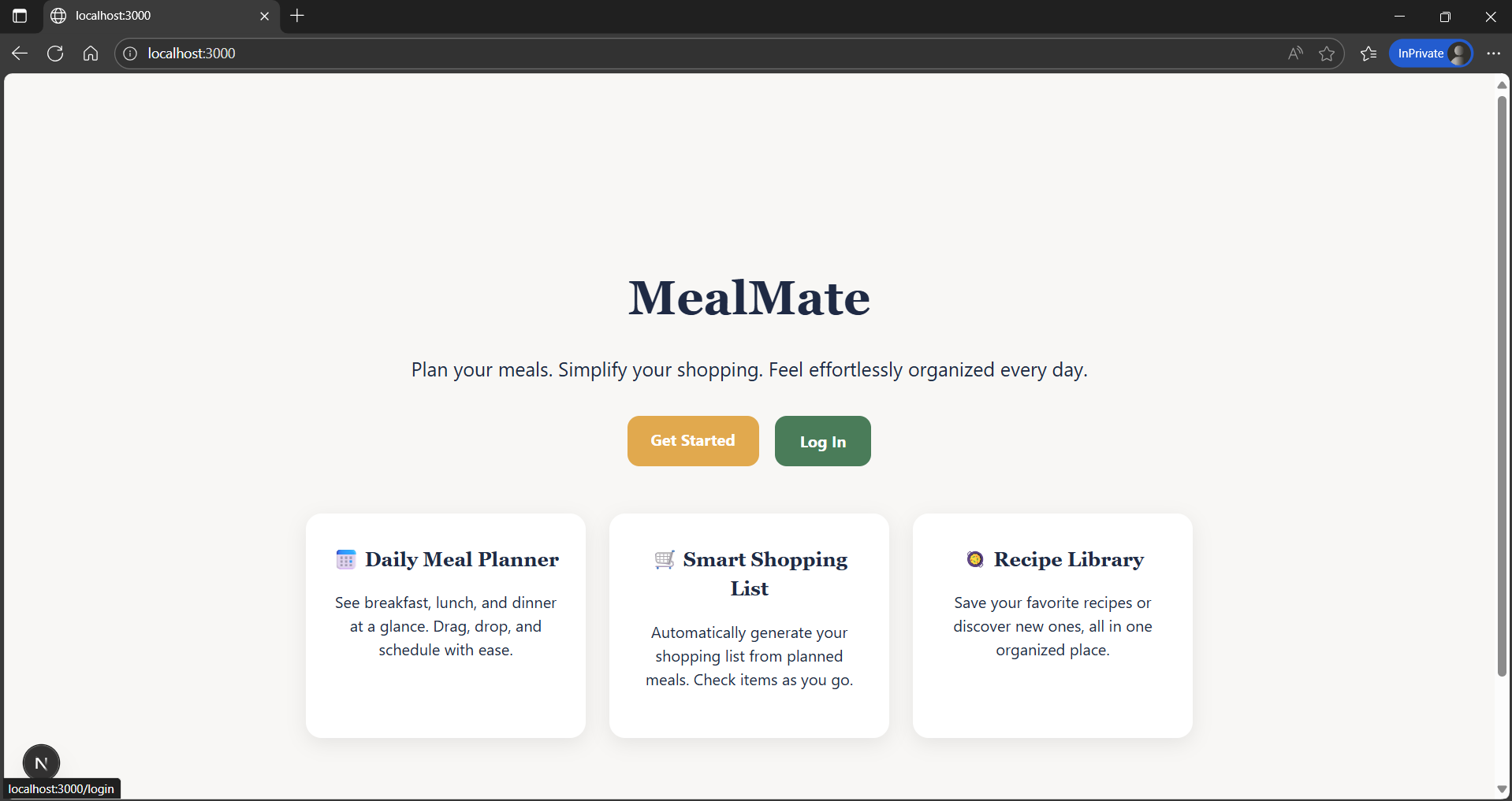 MealMate Landing Page